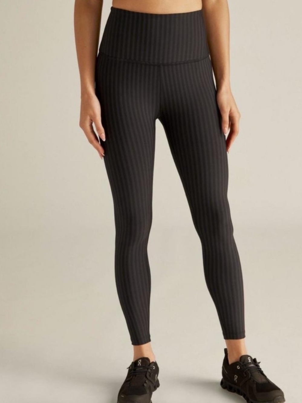 Beyond Yoga Black Subtle Stripe Leggings